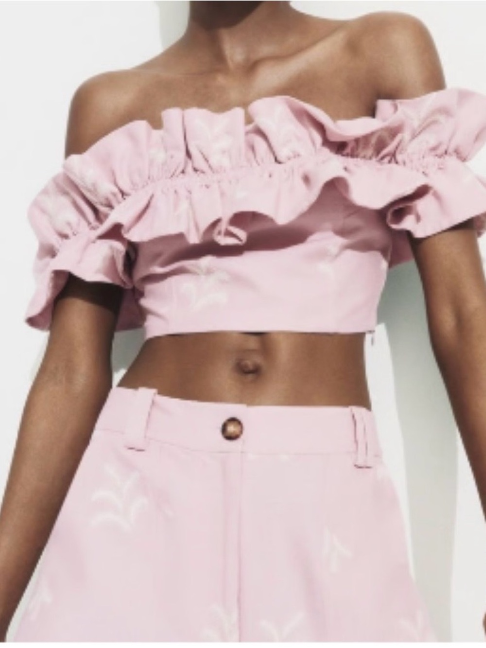 Zara Embroidered Linen Top